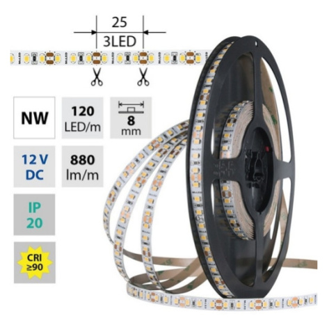 LED pásek McLED 12V neutrální bílá CRI90 š=8mm IP20 9,6W/m 120LED/m SMD2835 ML-121.839.60.2