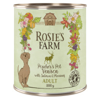 Rosie's Farm Adult, 24 x 800 g - 20 + 4 zdarma! - zvěřina & bažant s lososem