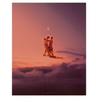 Ilustrace Dancing in the sky, spacerocket art, (30 x 40 cm)