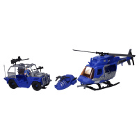 Policejní set s figurkami vrtulník 33 cm