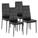 4× Jídelní židle, ozdobné kamínky, černá