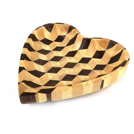 Miska tvar srdce dekor mozaika dřevo 25cm AMADEA