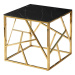 Přístavný stolek ISCODO 4 černý mramor/zlatá