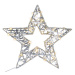 Vánoční hvězda s časovačem teple bílá, 30 LED, 40 cm