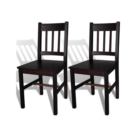 Jídelní židle 2 ks tmavě hnědé borové dřevo SHUMEE