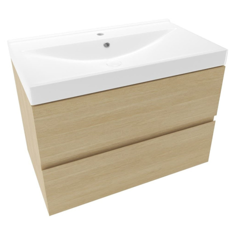 Koupelnová skříňka s umyvadlem Naturel Verona 80x50x45,5 cm světlé dřevo mat VERONA80SDU1