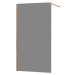 MEXEN/S KIOTO Sprchová zástěna WALK-IN 70x200 cm 8 mm, růžové zlato, kouřové sklo 800-070-101-60