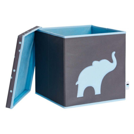 LOVE IT STORE IT - Úložný box na hračky s krytem - šedý, modrý slon
