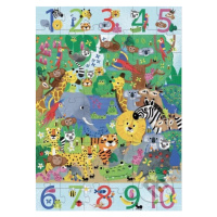 Obrovské puzzle – Od 1 do 10 v džungli - puzzle z kategorie Maxi dílky