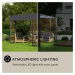 Blumfeldt Valenta, altán, 3 x 3 m, UV50+, vodoodpudivá, solární LED osvětlení, solární panel