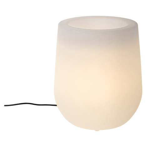 Venkovní stojací lampa květináč bílý včetně LED IP44 - Květináč QAZQA
