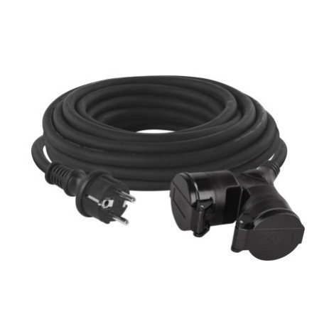 EMOS Venkovní prodlužovací kabel s 2 zásuvkami ZANE 10 m černý