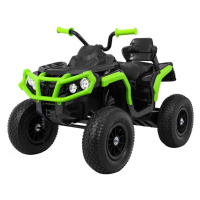 Mamido Dětská elektrická čtyřkolka ATV nafukovací kola černo-zelená