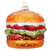 Vánoční skleněná ozdoba Cheesburger 10 cm