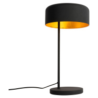 Retro stolní lampa černá se zlatým vnitřkem - Jinte
