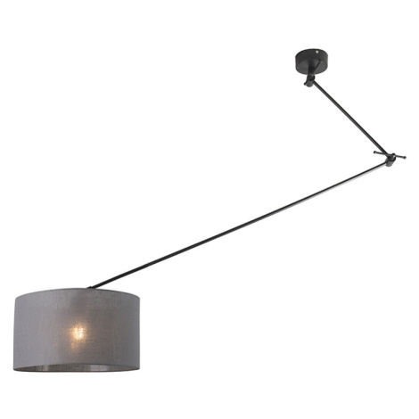 Závěsná lampa černá se stínidlem 35 cm tmavě šedá nastavitelná - Blitz I. QAZQA
