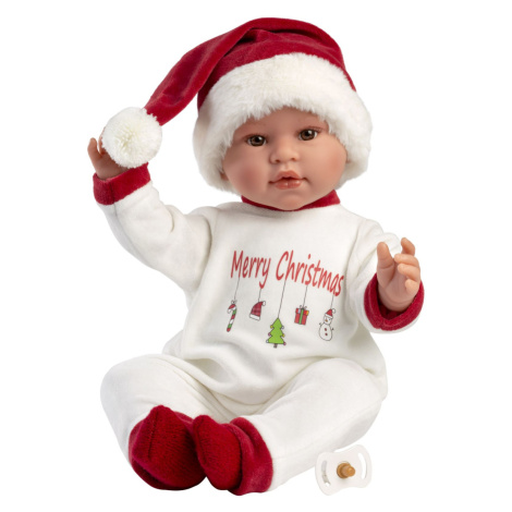 Llorens 74501 NEW BORN - realistická panenka miminko se zvuky a měkkým látkovým tělem - 45 cm