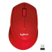 Logitech Wireless Mouse M330 Silent Plus, červená