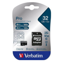 Verbatim MicroSDHC 32GB Pro + SD adaptér