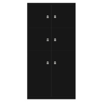 BISLEY LateralFile™ Lodge, se 6 uzamykatelnými boxy, výška 4 x 375 mm, 2 x 755 mm, černá