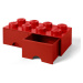 LEGO® Úložný box 8 s šuplíky - červená