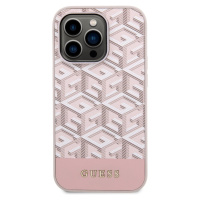 Guess PU G Cube MagSafe kryt iPhone 13 Pro růžový