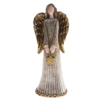 Polyresinový anděl s hvězdou, 15 cm
