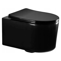 MEXEN/S Sofia Závěsná WC mísa včetně sedátka s slow-slim, z duroplastu, černá matná 30541085