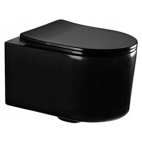 MEXEN/S Sofia Závěsná WC mísa včetně sedátka s slow-slim, z duroplastu, černá matná 30541085