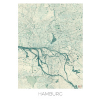 Mapa Hamburg, Hubert Roguski, 30 × 40 cm