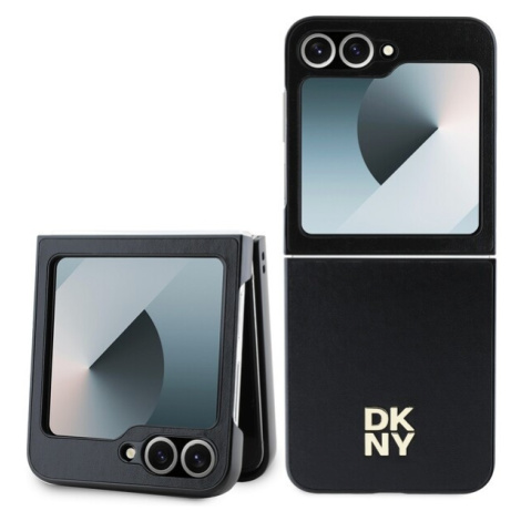 DKNY PU Leather Stack Logo kryt Samsung Galaxy Z Flip 6 černý