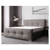 Luxusní čalouněná postel v glamour stylu šedá 180 x 200 cm bez úložného prostoru