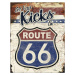 Plechová cedule Route 66 - Get Your Kicks On, 31,5 x 40 cm