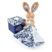 Plyšový zajíček na mazlení Bunny Navy Boh'aime Doudou et Compagnie modrý 12 cm v dárkovém balení