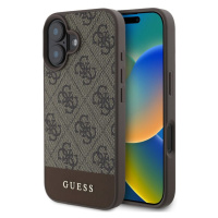 Guess PU 4G Stripe Zadní pro iPhone 16 Brown