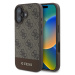 Guess PU 4G Stripe Zadní pro iPhone 16 Brown