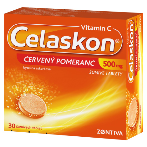 Celaskon Vitamín C 500mg červený pomeranč 30 šumivých tablet