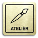 Accept Piktogram "ateliér" (80 × 80 mm) (zlatá tabulka - černý tisk)