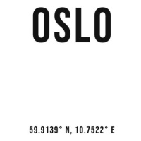 Ilustrace Oslo simple coordinates, Finlay & Noa, 30 × 40 cm