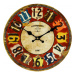 Nástěnné hodiny 30 cm, barevné, vintage, MDF