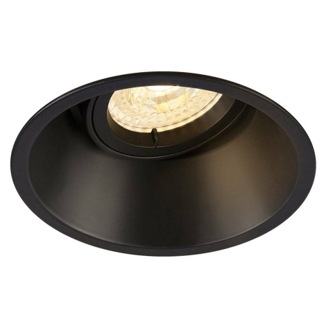 SLV BIG WHITE HORN-T, vestavné svítidlo, QPAR51, kulaté, černé matné, výkyvné, max. 50 W, vč. up