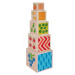 Dřevěná skládací věž Color Stacking Tower Eichhorn 5 barevných kostek a 5 tvarů od 12 měsíců