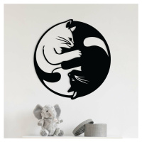 Dřevěná dekorace na zeď - Kočičky v objetí