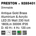 NOVA LUCE závěsné svítidlo PRESTON antický zlatý mosazný hliník a akryl LED 25W 230V 3000K IP20 