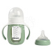 Láhev Bidon na učení pití 2in1 Training Bottle Beaba Sage Green 210 ml se silikonovým obalem zel