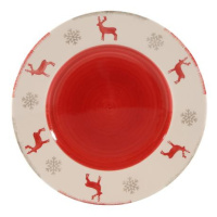 HIT Vánoční keramický dezertní talíř 21cm sob