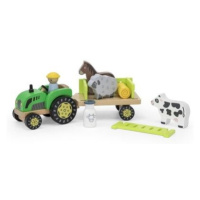 Viga Dřevěný traktor se zvířátky
