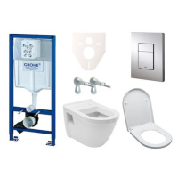 Cenově zvýhodněný závěsný WC set Grohe do lehkých stěn / předstěnová montáž+ WC Vitra Integra vč