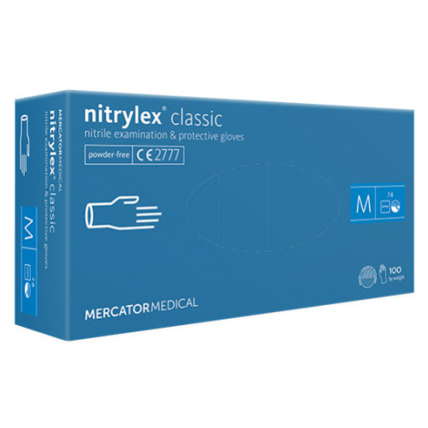 Jednorázové rukavice Nitrylex Classic - bez pudru, vel. M ( 100 ks )