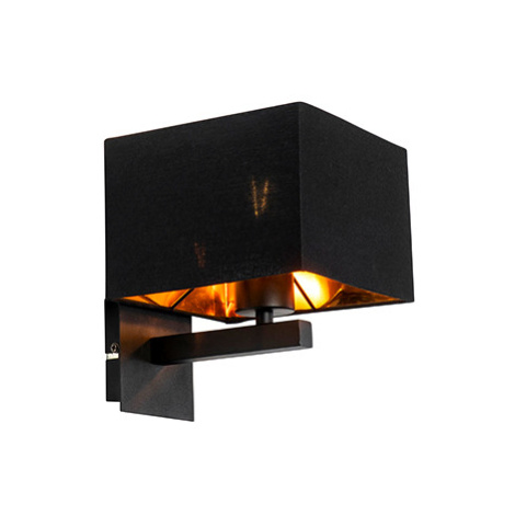 Moderní nástěnná lampa černá se zlatem - VT 1 QAZQA